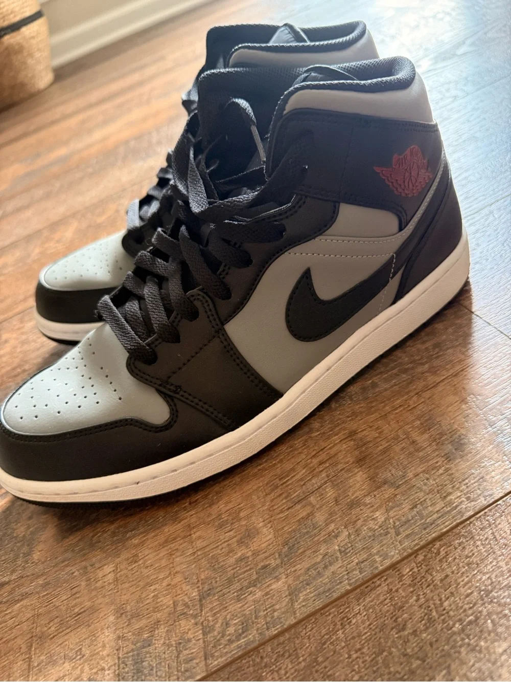 Nike High-Top Sneakers - Black & Gray with Red Accent